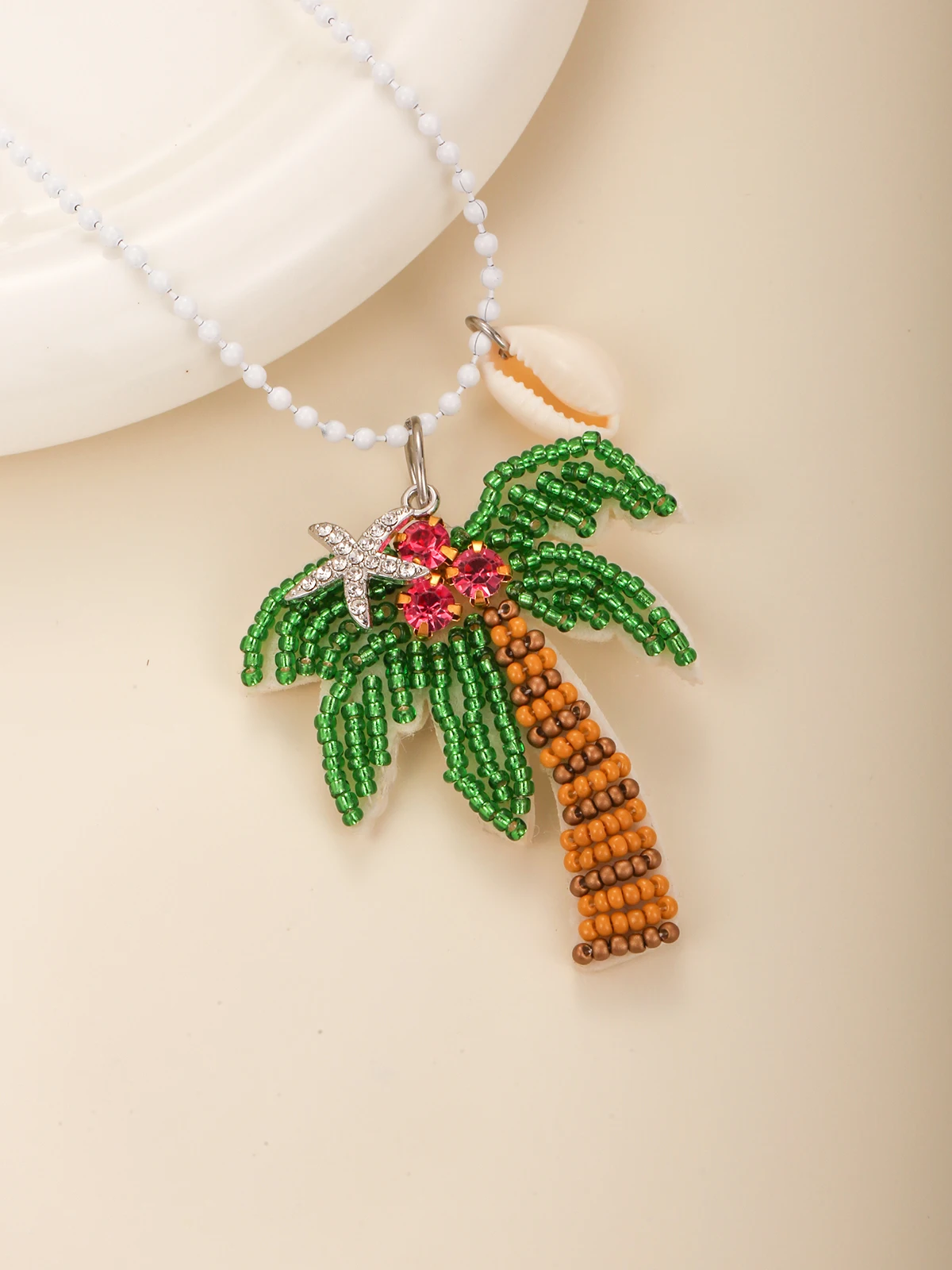 1pc Summer Beach Artificial Crystal Rhinestone Palm Tree Necklace For Women Hawaii Seashell Pendant Necklace Women Jewelry 
1pc Summer Beach Artificial Crystal Rhinestone Palm Tree Necklace For Women Hawaii Seashell Pendant Necklace Women Jewelry