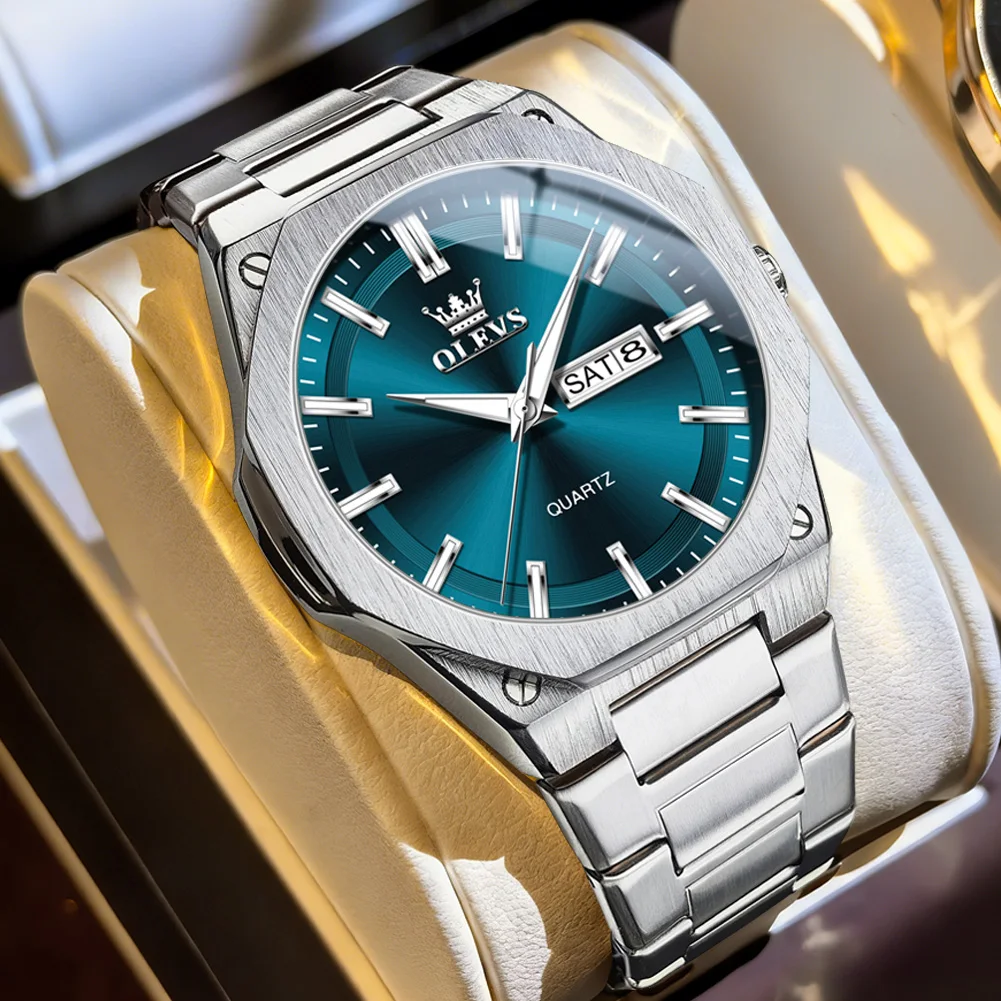 OLEVS High Quality Men's Calendar Business Blue Casual Watch Stainless Steel Strap Luminous Quartz Wristwatch
OLEVS High Quality Men's Calendar Business Blue Casual Watch Stainless Steel Strap Luminous Quartz Wristwatch