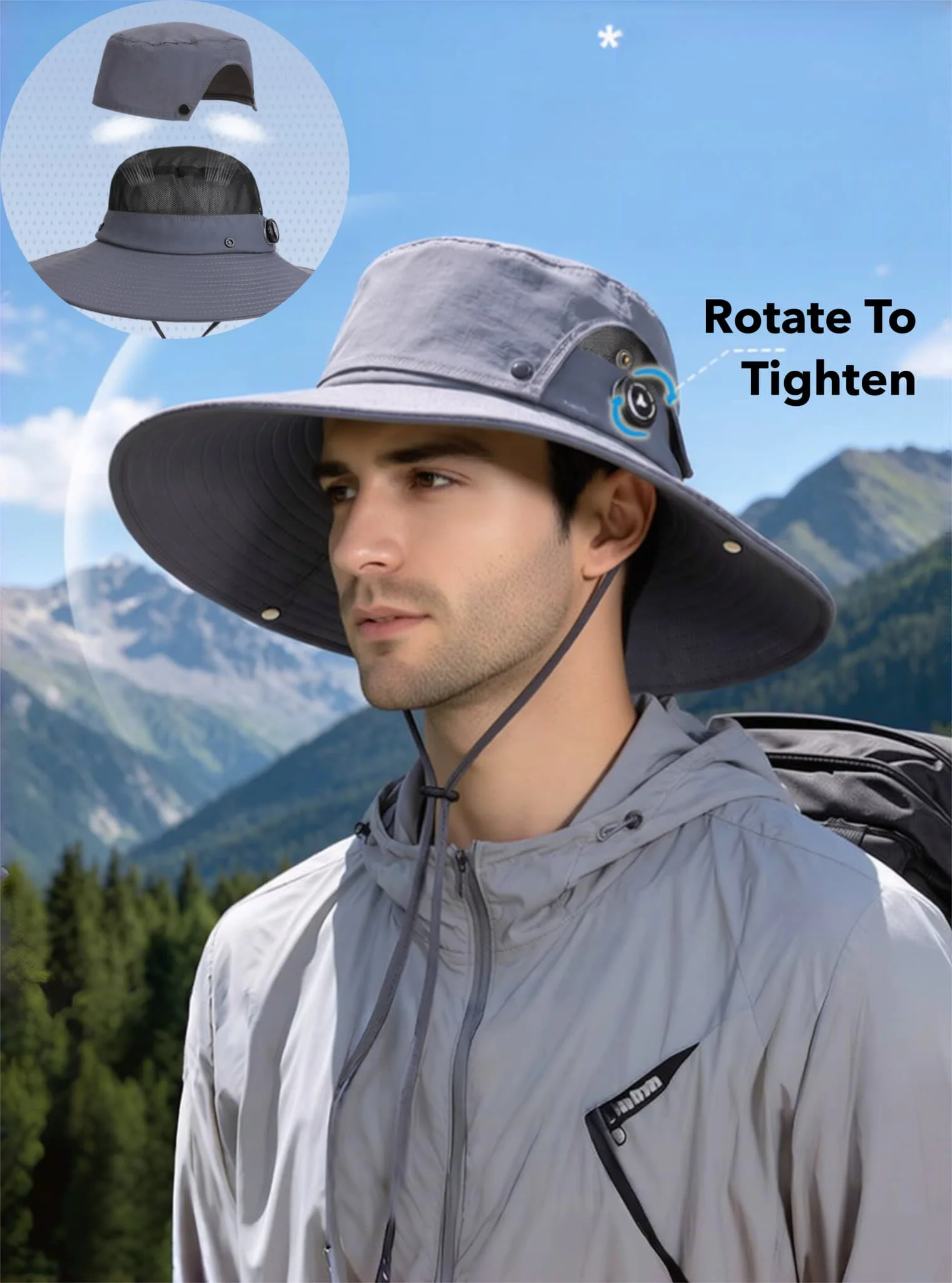 Sireck Men Fishing Hat, Adjust Rotating Buckle Sun Hat, Wide Brim Protection Summer Safari Hat Bucket Hiking Hat
Sireck Men Fishing Hat, Adjust Rotating Buckle Sun Hat, Wide Brim Protection Summer Safari Hat Bucket Hiking Hat