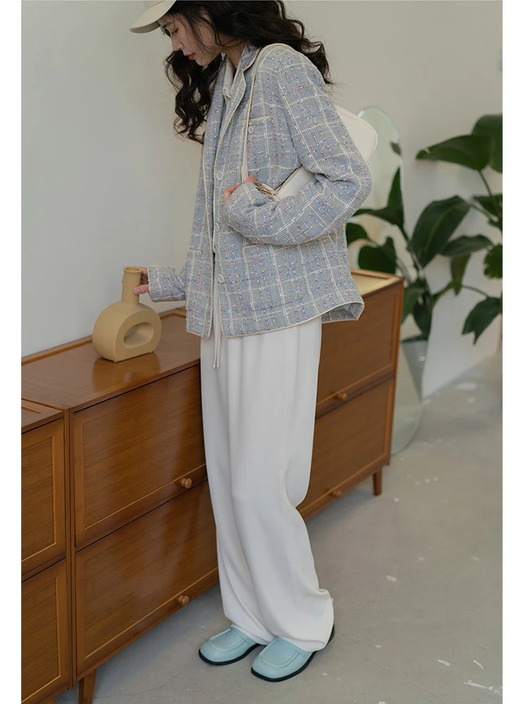 Изысканный шерстяной костюм: кардиган в клетку, женское прямое пальто на пуговицах, удлиненное, в стиле фэшн
Изысканный шерстяной костюм: кардиган в клетку, женское прямое пальто на пуговицах, удлиненное, в стиле фэшн