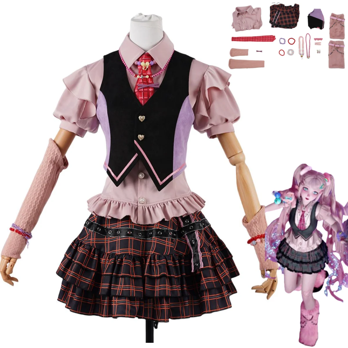 Game Infinity Nikki X Open World Barrbie Cosplay Costume Punk Harajuku Lovely Lace Plaid Skirt Woman Sexy Kawaii Carnival Suit
Game Infinity Nikki X Open World Barrbie Cosplay Costume Punk Harajuku Lovely Lace Plaid Skirt Woman Sexy Kawaii Carnival Suit