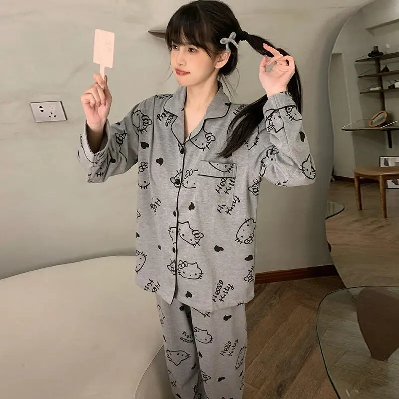 Stylish Hello Kitty Cartoon PJ Set - Women's 2-Piece Cotton Lounge Wear, Cozy Matching Couples Home Outfit, Soft Anime Sleepwear
Stylish Hello Kitty Cartoon PJ Set - Women's 2-Piece Cotton Lounge Wear, Cozy Matching Couples Home Outfit, Soft Anime Sleepwear