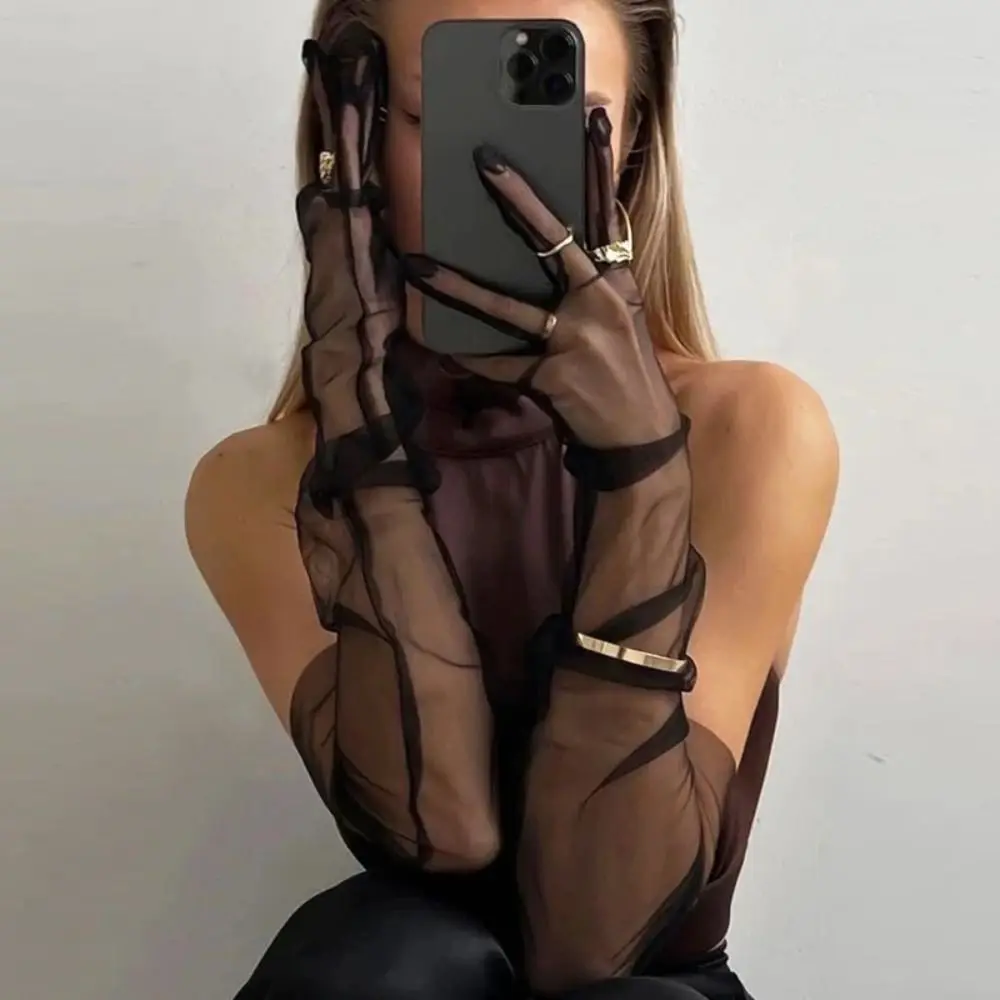 Fashion 70cm Long Sheer Gloves Ultra Thin Stretchy Mesh Elbow Gloves Full Finger Mittens Halloween Accessory
Fashion 70cm Long Sheer Gloves Ultra Thin Stretchy Mesh Elbow Gloves Full Finger Mittens Halloween Accessory