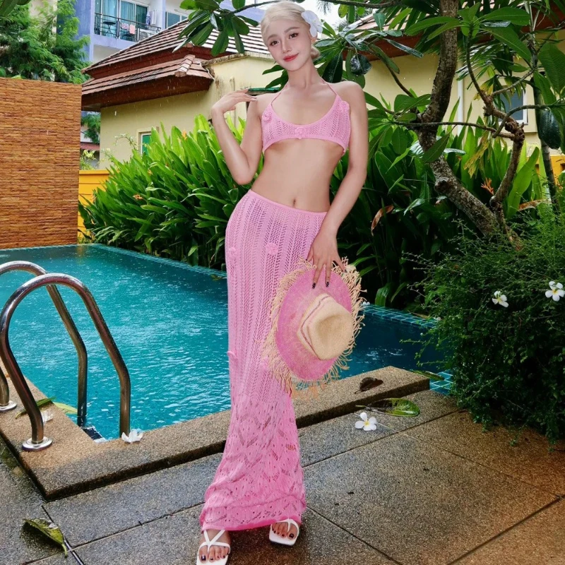 Women's 2025 New Fashion Trendy Sexy 2-Piece Beach Vacation Swimwear Set with Cover-Up 3D Floral Hollow Out Design for Summer
Women's 2025 New Fashion Trendy Sexy 2-Piece Beach Vacation Swimwear Set with Cover-Up 3D Floral Hollow Out Design for Summer