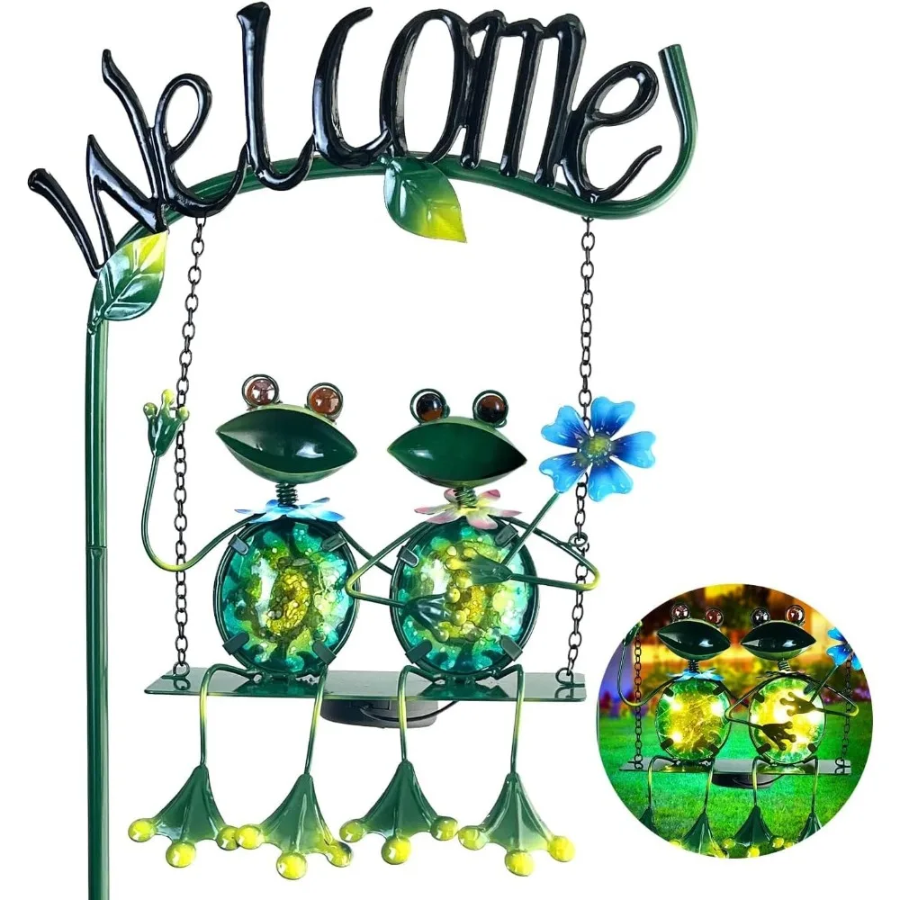 Outdoor Garden Solar Lights,Frog Swing Garden Decor,Frog Decorative Stake with Welcome Sign for Landscape Patio Yard (48 inch)
Outdoor Garden Solar Lights,Frog Swing Garden Decor,Frog Decorative Stake with Welcome Sign for Landscape Patio Yard (48 inch)