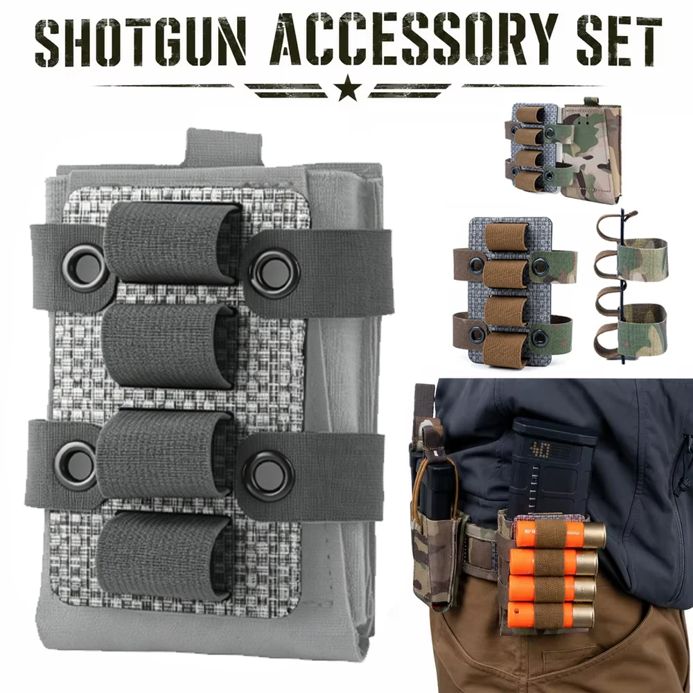Tactical Shotgun Accessories Set Shotgun Shell Holder Pouch Camo Hunting Tactical Gun Accessories Kit for 12/20 Gauge
Tactical Shotgun Accessories Set Shotgun Shell Holder Pouch Camo Hunting Tactical Gun Accessories Kit for 12/20 Gauge