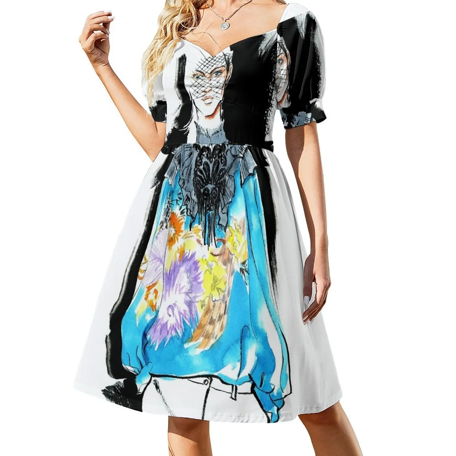 fashion #55: Girl in a blue blouse with flower print Short-Sleeved Dress Woman fashion women's summer dresses 2025
fashion #55: Girl in a blue blouse with flower print Short-Sleeved Dress Woman fashion women's summer dresses 2025