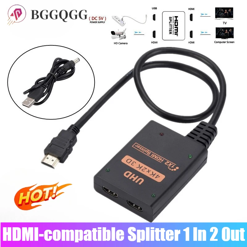 HDMI-compatible Splitters 1 in 2 Out 4K 3D Dual Port HDMI HD 4K Audio Video Splitters for LCD TV Box PS4 HDTV DVD PS3 Xbox
HDMI-compatible Splitters 1 in 2 Out 4K 3D Dual Port HDMI HD 4K Audio Video Splitters for LCD TV Box PS4 HDTV DVD PS3 Xbox