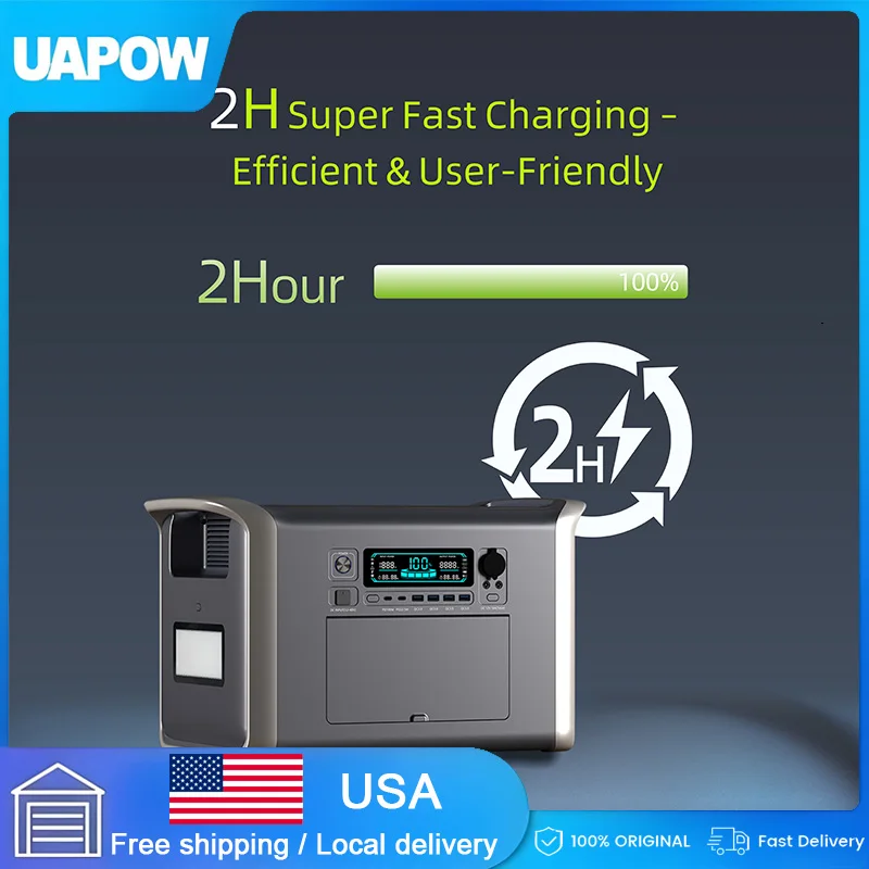 Camping Emergeny Power Supply 110V AC Outlet 2400W Solar Generator Power Bank Lifepo4 Battery Portable Power Station Fast Charging High Brightness LED Lighting
Camping Emergeny Power Supply 110V AC Outlet 2400W Solar Generator Power Bank Lifepo4 Battery Portable Power Station Fast Charging High Brightness LED Lighting