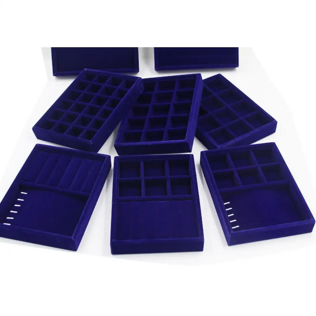 Dark Blue Velvet Ring Organizer Jewelry Storage Box with Showcase Tray Holder for Earrings and Necklace Display
Dark Blue Velvet Ring Organizer Jewelry Storage Box with Showcase Tray Holder for Earrings and Necklace Display