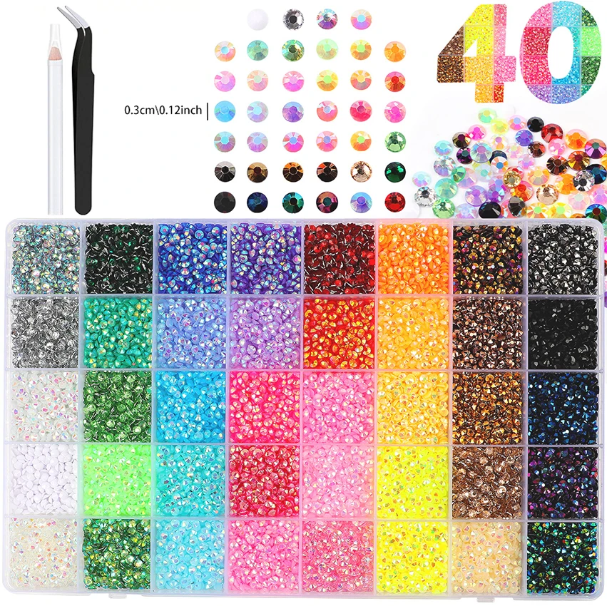 32000 DIY Shiny Flat Bottom Nail Art Rhinestones, 40 Colors Sparkling Decorative Gems, Elegant Nail Accessories for DIY Crafts
32000 DIY Shiny Flat Bottom Nail Art Rhinestones, 40 Colors Sparkling Decorative Gems, Elegant Nail Accessories for DIY Crafts