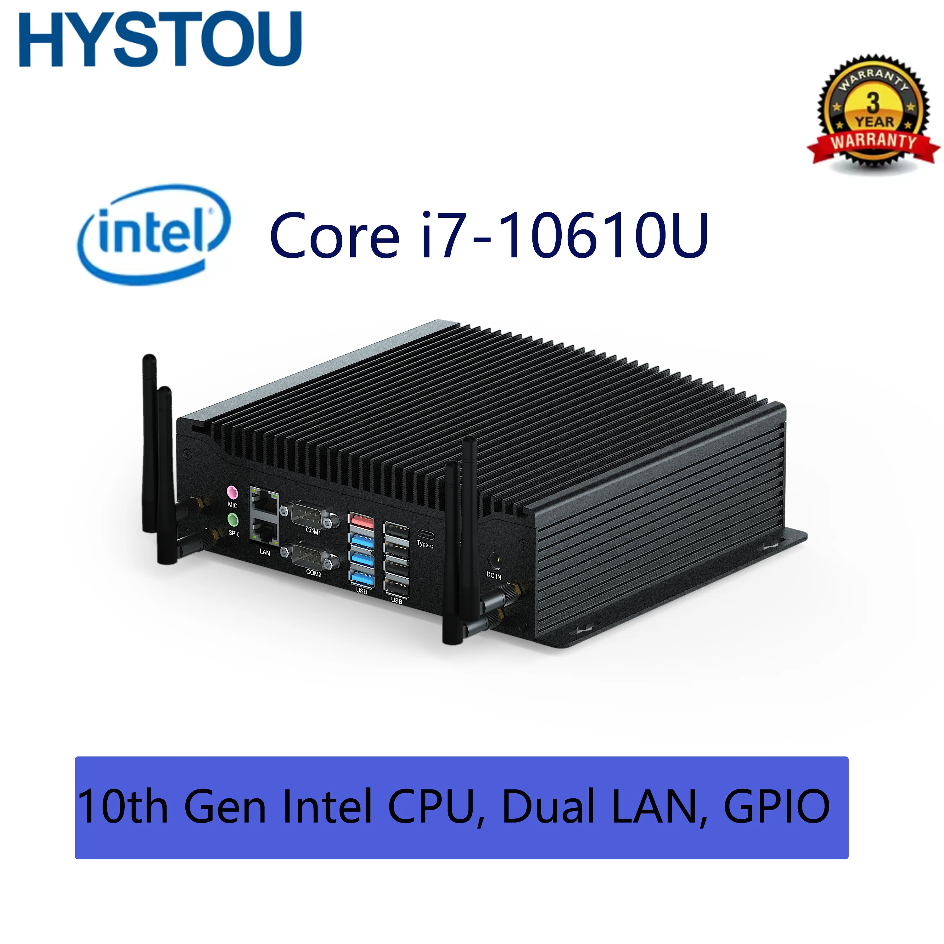 Промышленный боксерский ПК H4T: Intel i7-10610U 10-го поколения, Quad LAN, 6x COM, тройной дисплей, поддержка широкой температуры для заводской автоматизации
Промышленный боксерский ПК H4T: Intel i7-10610U 10-го поколения, Quad LAN, 6x COM, тройной дисплей, поддержка широкой температуры для заводской автоматизации