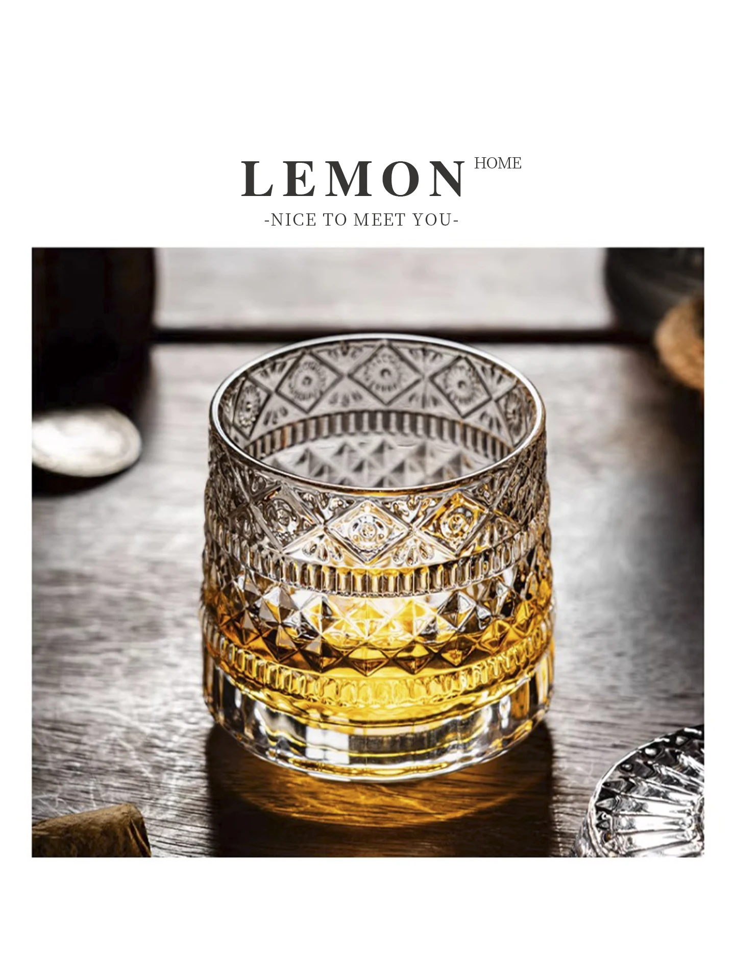 Luxury Whiskey Glass Crystal Glass Cup Gravity Rotation Premium Alcohol Cup Lemon Home Heat Resistant Glass Whisky Tumbler
Luxury Whiskey Glass Crystal Glass Cup Gravity Rotation Premium Alcohol Cup Lemon Home Heat Resistant Glass Whisky Tumbler