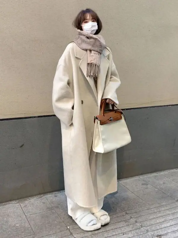 Korean Style Woolen Coat Long Sleeve Loose Women's Jacket Mid-Length Autumn Winter Small Size Elegant Fashion Outerwear
Korean Style Woolen Coat Long Sleeve Loose Women's Jacket Mid-Length Autumn Winter Small Size Elegant Fashion Outerwear