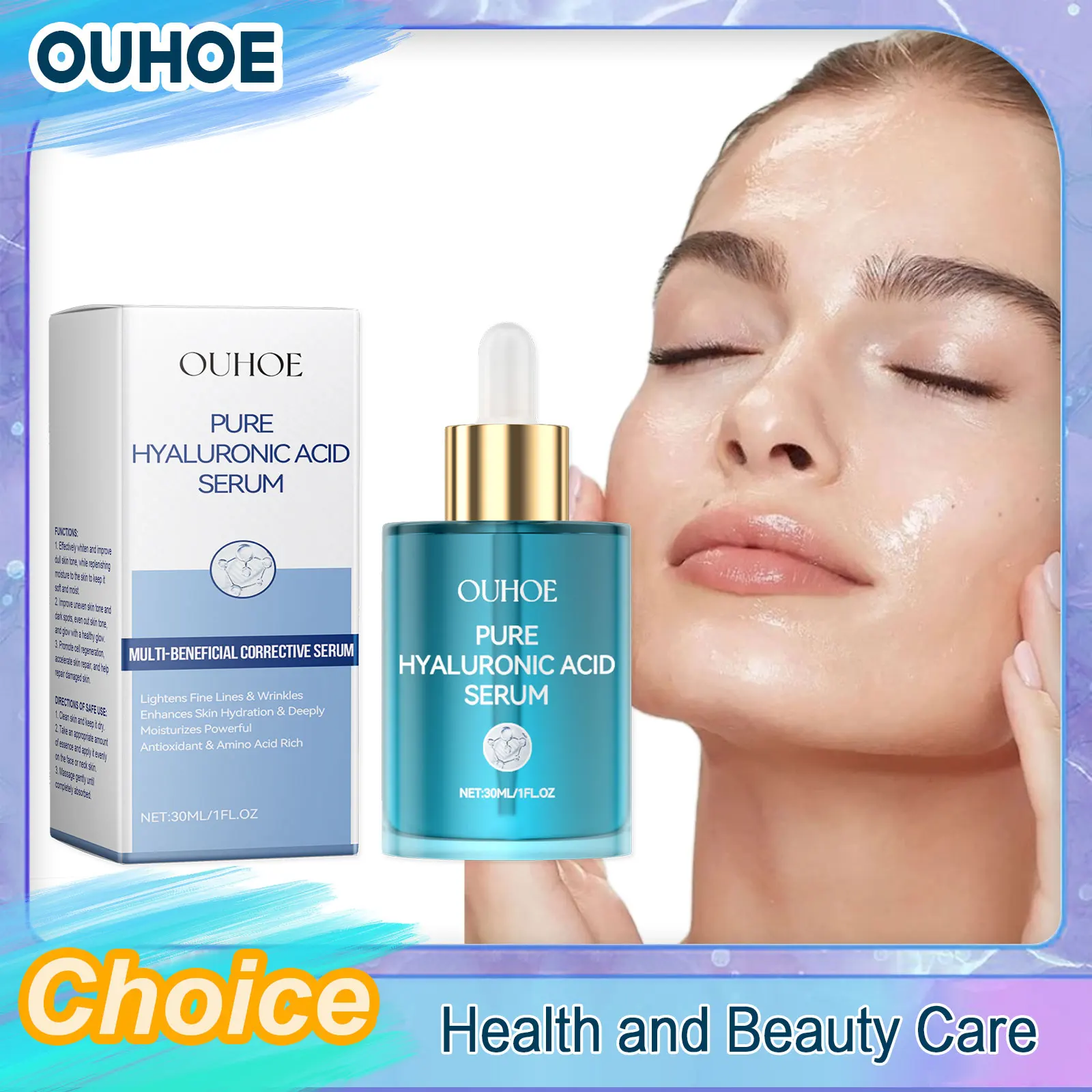 Hyaluronic Acid Serum Shrink Pores Fade Fine Lines Remove Dark Spot Improve Dry Moisturizing Lightening Repairing Facial Essence
Hyaluronic Acid Serum Shrink Pores Fade Fine Lines Remove Dark Spot Improve Dry Moisturizing Lightening Repairing Facial Essence