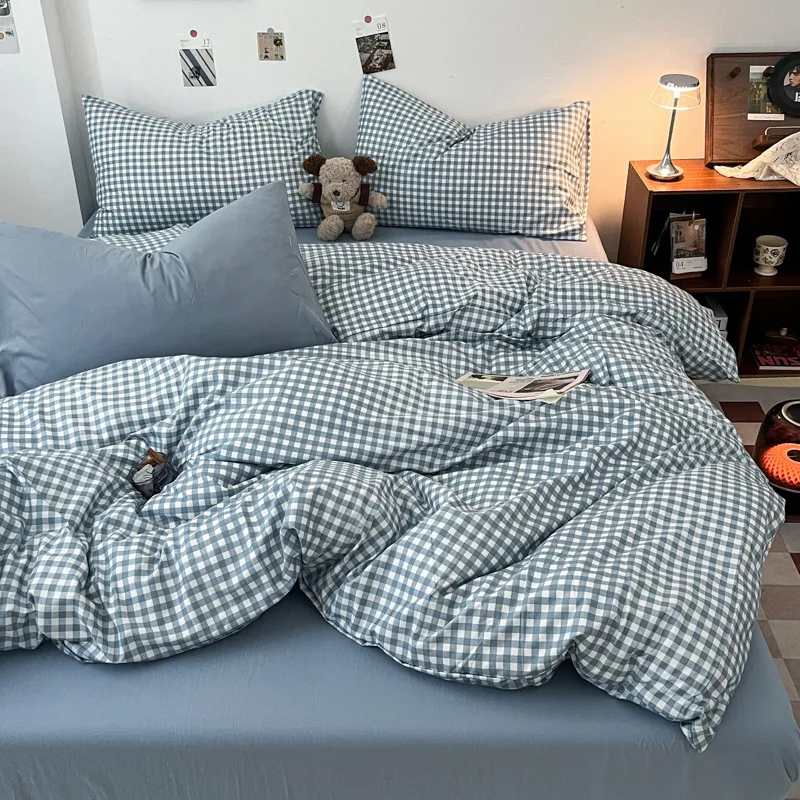 Fashion Striped Plaid Bedding Set Vintage Skin-Friendly Bed Sets for Four Seasons Washed Single Size Textile Supplies for Home
Fashion Striped Plaid Bedding Set Vintage Skin-Friendly Bed Sets for Four Seasons Washed Single Size Textile Supplies for Home