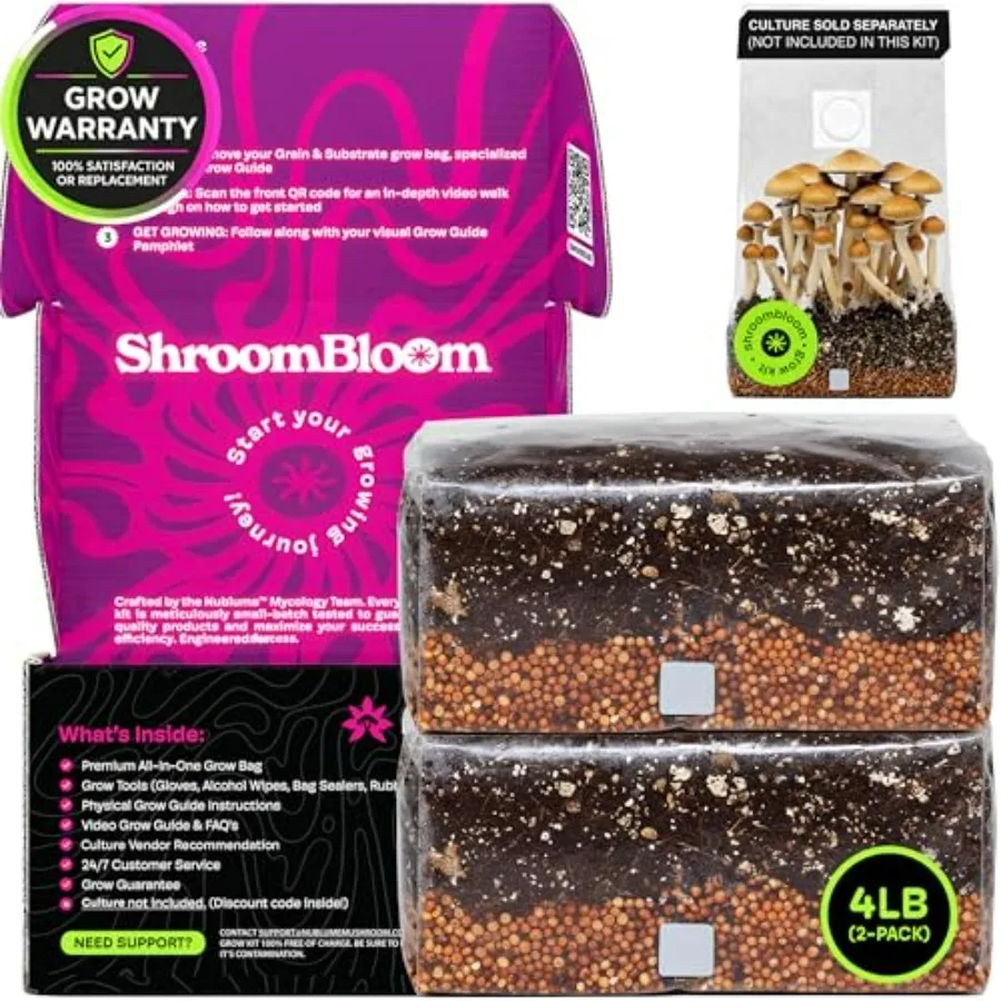 Mushroom Grow Kit All-in-One 4LB 2-Pack Grow Bag with Self-Healing Port Fast-Colonizing Universal Substrate for Any Mushroom Mu
Mushroom Grow Kit All-in-One 4LB 2-Pack Grow Bag with Self-Healing Port Fast-Colonizing Universal Substrate for Any Mushroom Mu