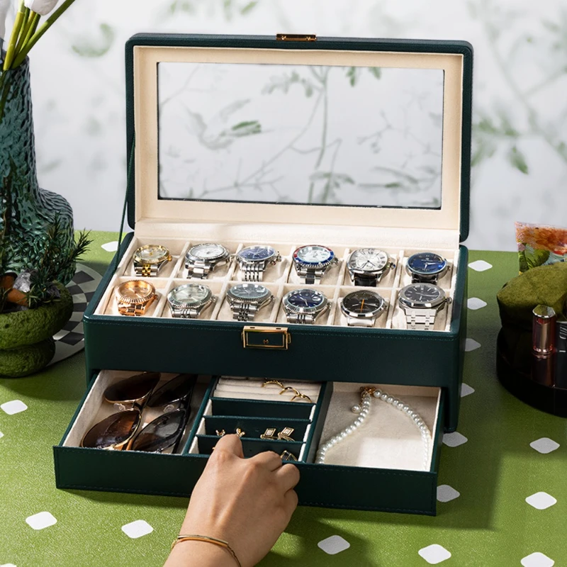 Leather Watch Storage Box Large Watch Boxes Ring Earring Bracelet Necklace Display Case Showcase Jewelry Organizers Supplies
Leather Watch Storage Box Large Watch Boxes Ring Earring Bracelet Necklace Display Case Showcase Jewelry Organizers Supplies