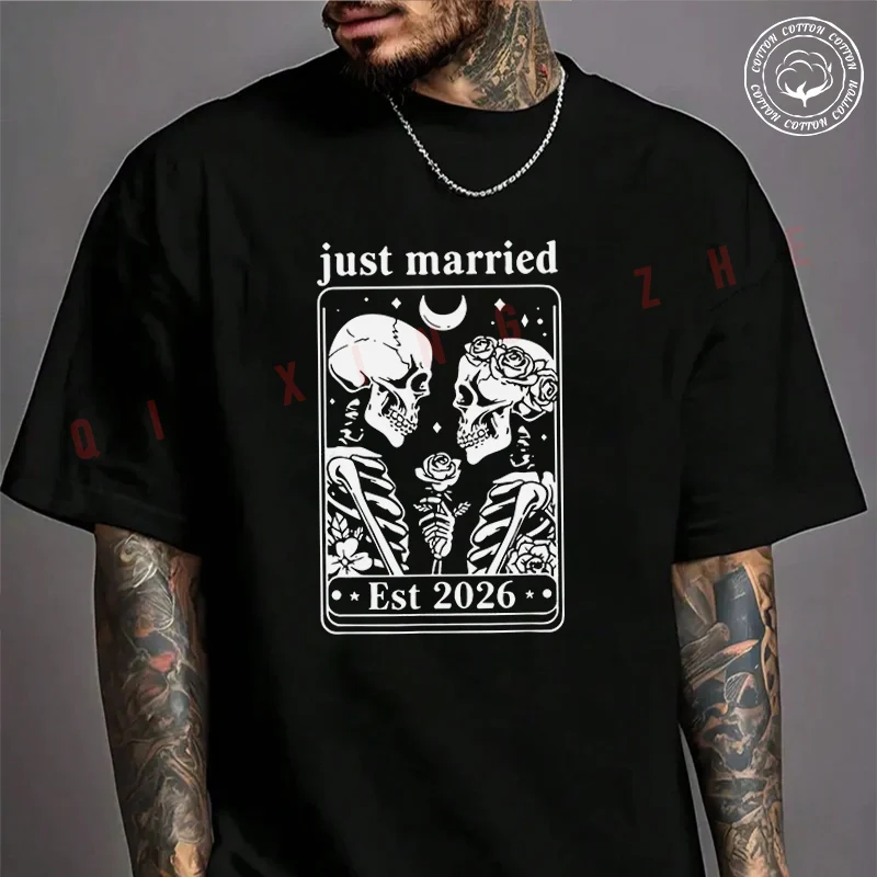 Skeleton Couple Bride And Groom Wedding Motorcycle Men's Fashion T-shirt Cotton Casual Summer Comfortable Short Sleeve Tops
Skeleton Couple Bride And Groom Wedding Motorcycle Men's Fashion T-shirt Cotton Casual Summer Comfortable Short Sleeve Tops