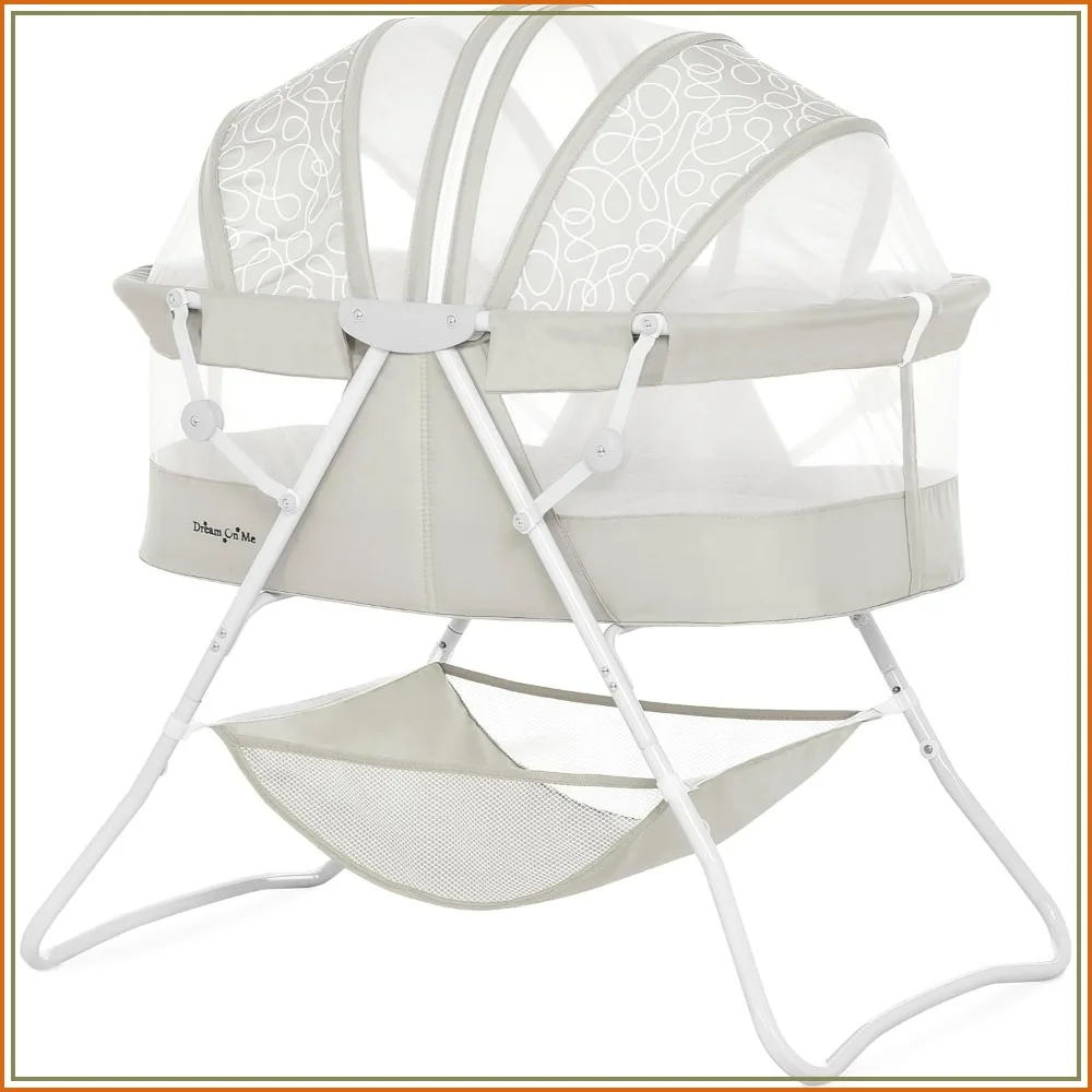 Portable Newborn Bassinet with Double Mesh Canopy, Foldable Travel Crib, Lightweight, Indoor Outdoor Use, Gray
Portable Newborn Bassinet with Double Mesh Canopy, Foldable Travel Crib, Lightweight, Indoor Outdoor Use, Gray
