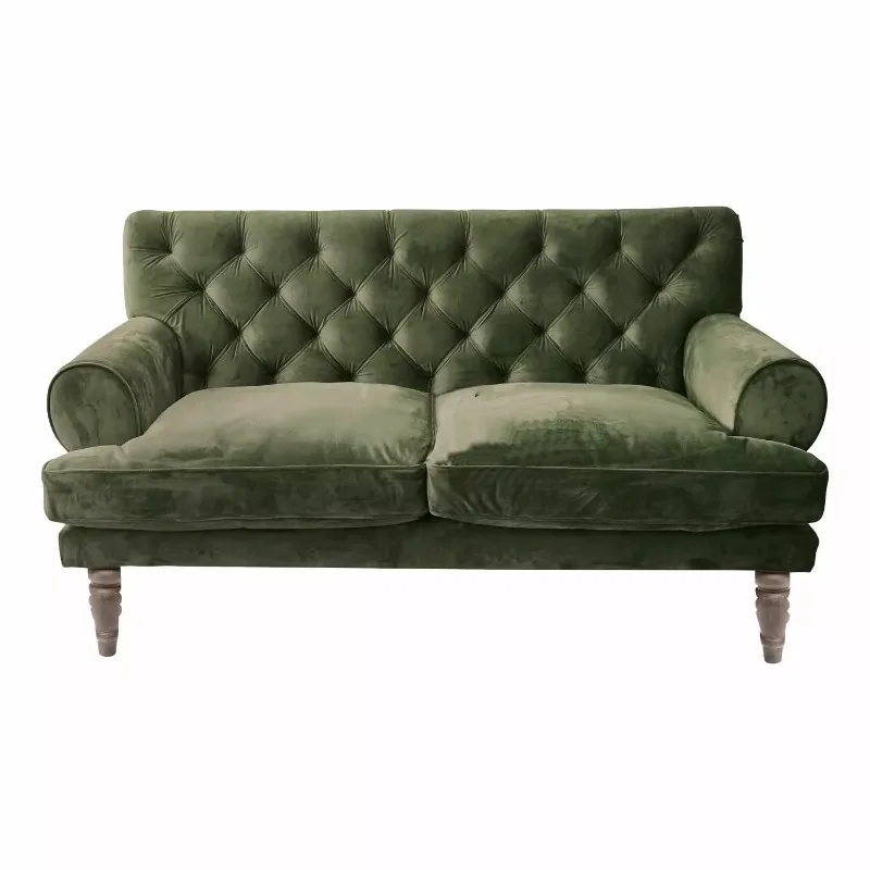 Vintage Classic Nostalgic Olive Green Pull Button Velvet Double Sofa Villa Living Room Home Furniture
Vintage Classic Nostalgic Olive Green Pull Button Velvet Double Sofa Villa Living Room Home Furniture