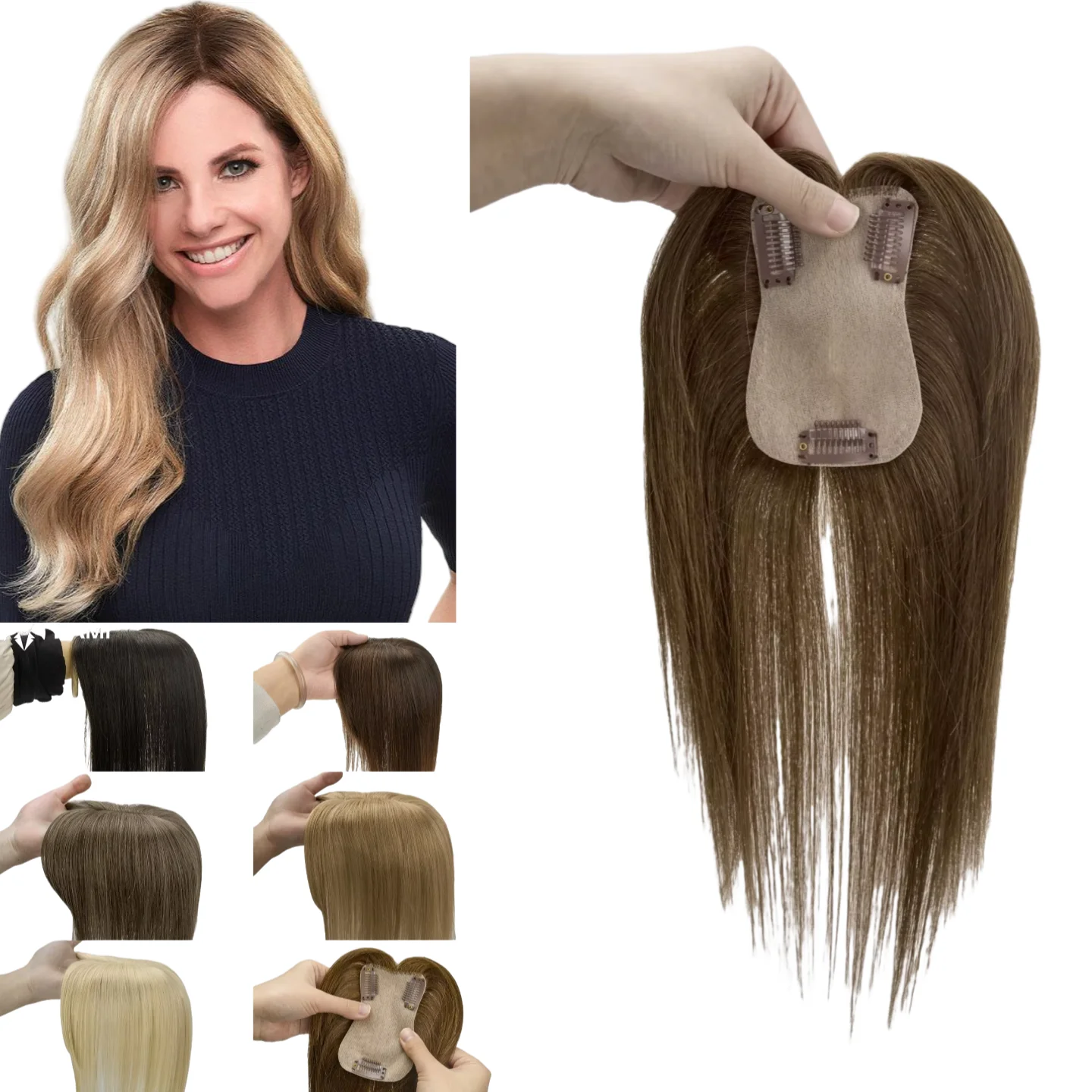 100% Human Hair Topper with Silk Base for Women Remy Brazilian Hair Hand-Tied Monofilament Top for Natural Movement
100% Human Hair Topper with Silk Base for Women Remy Brazilian Hair Hand-Tied Monofilament Top for Natural Movement