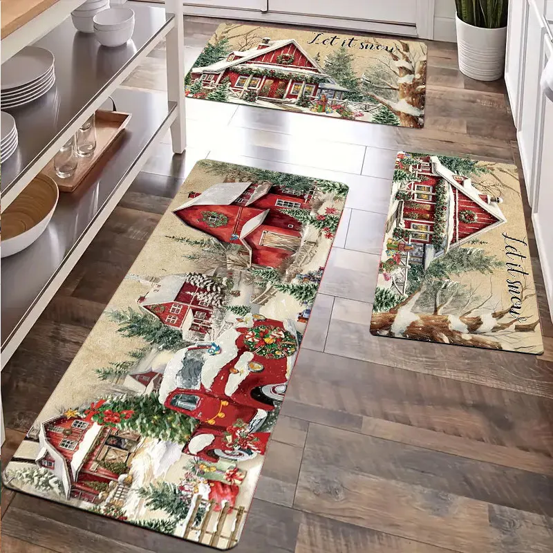 Christmas Kitchen Carpet Flannel Material Suitable for Bathroom Bedroom And Other Areas Christmas Themed Rug for Home Decor
Christmas Kitchen Carpet Flannel Material Suitable for Bathroom Bedroom And Other Areas Christmas Themed Rug for Home Decor