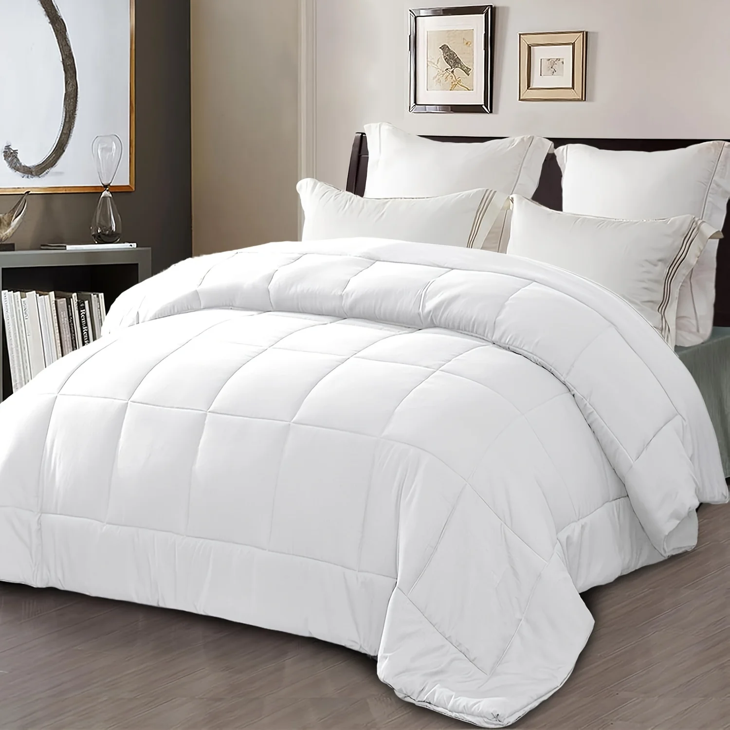 Queen Size White Down Alternative Comforter - Lightweight & Breathable Duvet Insert with Corner Tabs (88"x88"), Machine Wash
Queen Size White Down Alternative Comforter - Lightweight & Breathable Duvet Insert with Corner Tabs (88"x88"), Machine Wash