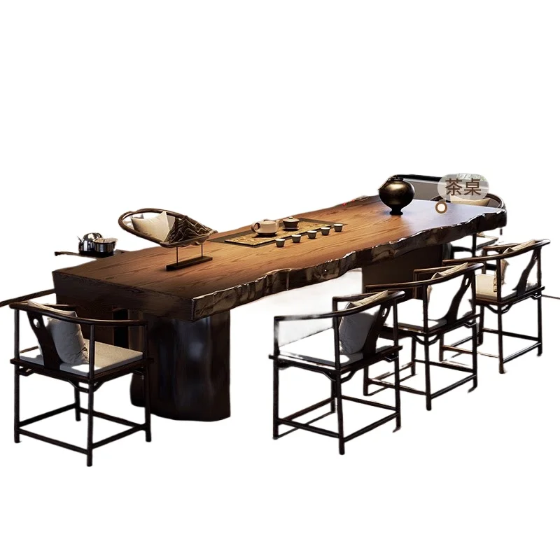 LH solid wood large board tea table living room new Chinese zen tea table high-end tea table and chair combination
LH solid wood large board tea table living room new Chinese zen tea table high-end tea table and chair combination