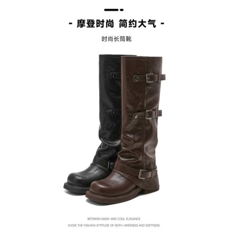 Высокие женские весенне-осенние ботинки 2025 года, новые сапоги средней длины, сапоги до колена
Высокие женские весенне-осенние ботинки 2025 года, новые сапоги средней длины, сапоги до колена