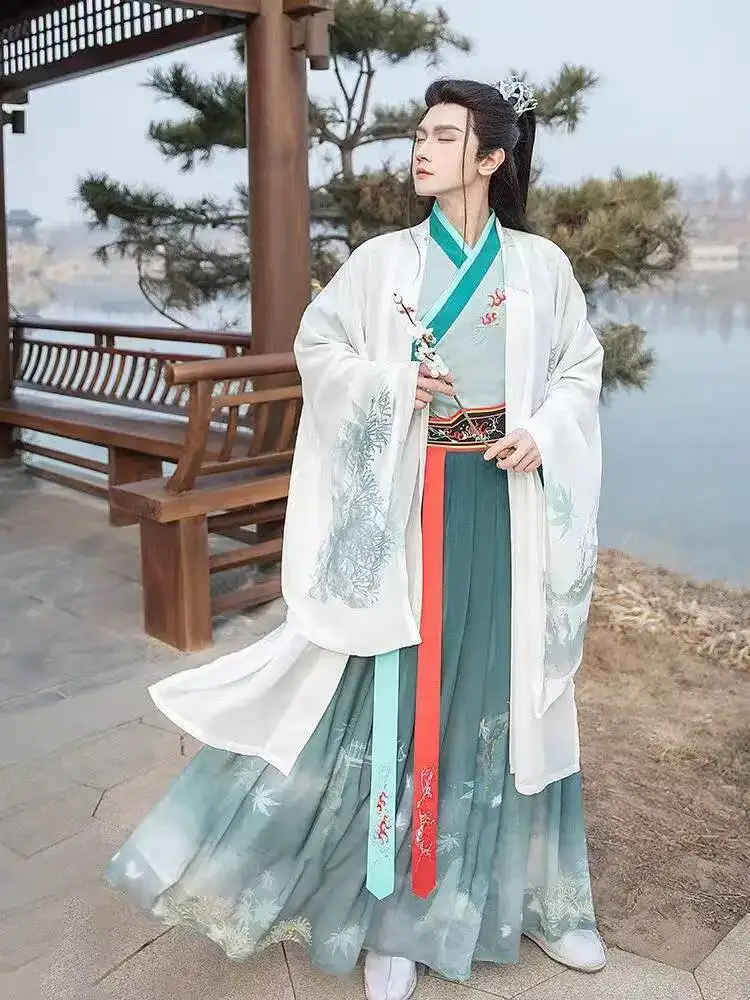Traditional Chinese Hanfu Sets Men Women Weijin Period Breathable Chiffon Immortal Skirt Halloween Swordsman Cosplay Stage Suit
Traditional Chinese Hanfu Sets Men Women Weijin Period Breathable Chiffon Immortal Skirt Halloween Swordsman Cosplay Stage Suit