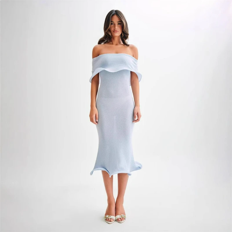 American Cross-border Women's Clothing 2026 Spring New Fashion Slim Sexy Sleeveless Off-the-shoulder Solid Color Knitted Dress
American Cross-border Women's Clothing 2026 Spring New Fashion Slim Sexy Sleeveless Off-the-shoulder Solid Color Knitted Dress
