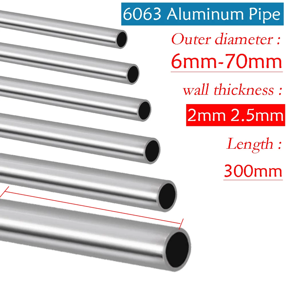 Алюминиевая труба 6063, внешний диаметр 6-70 мм, толщина 2/2,5 мм, длина 300 мм, прямая круглая трубка для труб из алюминиевого сплава «сделай сам»/машины
Алюминиевая труба 6063, внешний диаметр 6-70 мм, толщина 2/2,5 мм, длина 300 мм, прямая круглая трубка для труб из алюминиевого сплава «сделай сам»/машины