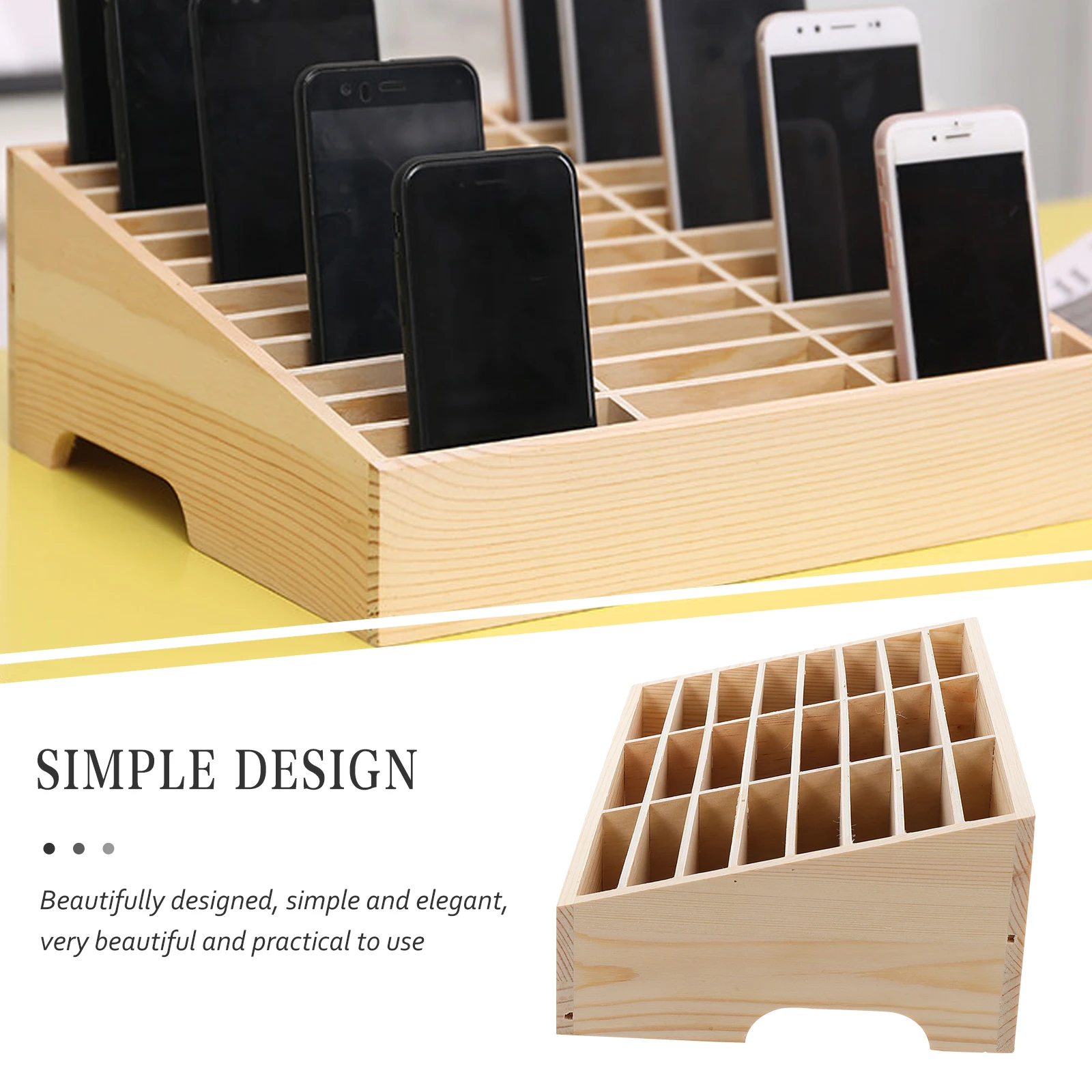 Wooden 24 Compartments Cell Rack for Classroom Phone Storage Mobile Phone Finishing Box Holder Office Supply
Wooden 24 Compartments Cell Rack for Classroom Phone Storage Mobile Phone Finishing Box Holder Office Supply