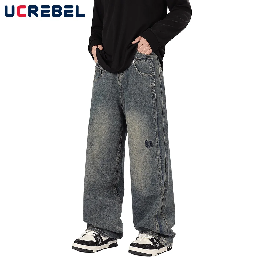 Patchwork Jeans Mens Letter Embroidery High Street Loose Washed Distressed Wide Leg Denim Pants Men Trousers
Patchwork Jeans Mens Letter Embroidery High Street Loose Washed Distressed Wide Leg Denim Pants Men Trousers