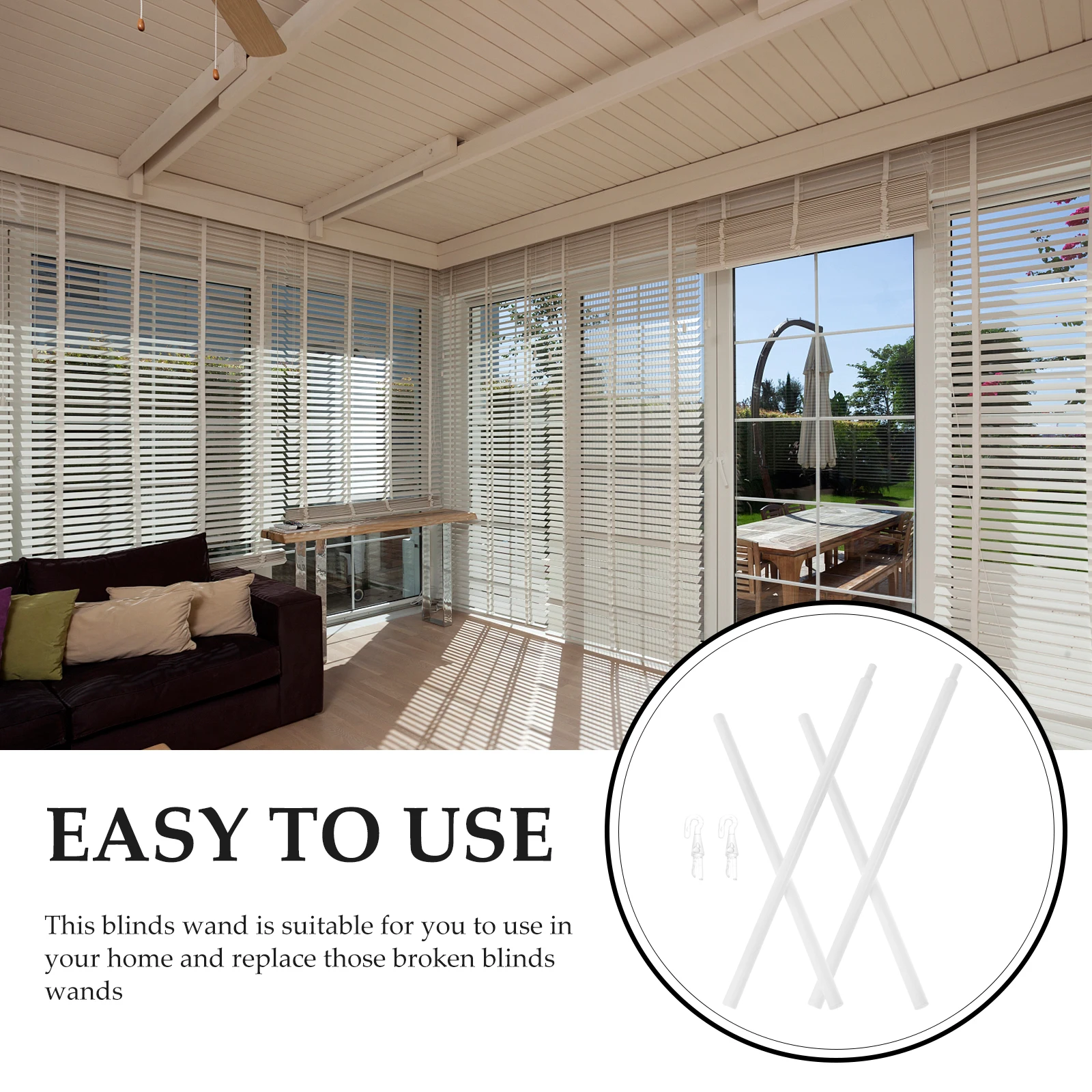 2 Pcs Curtain Accessories Blinds Pull Rod Wand Replacement with Hook Pleated Sticks Plastic Wands Pp Mini Vertical Opener
2 Pcs Curtain Accessories Blinds Pull Rod Wand Replacement with Hook Pleated Sticks Plastic Wands Pp Mini Vertical Opener