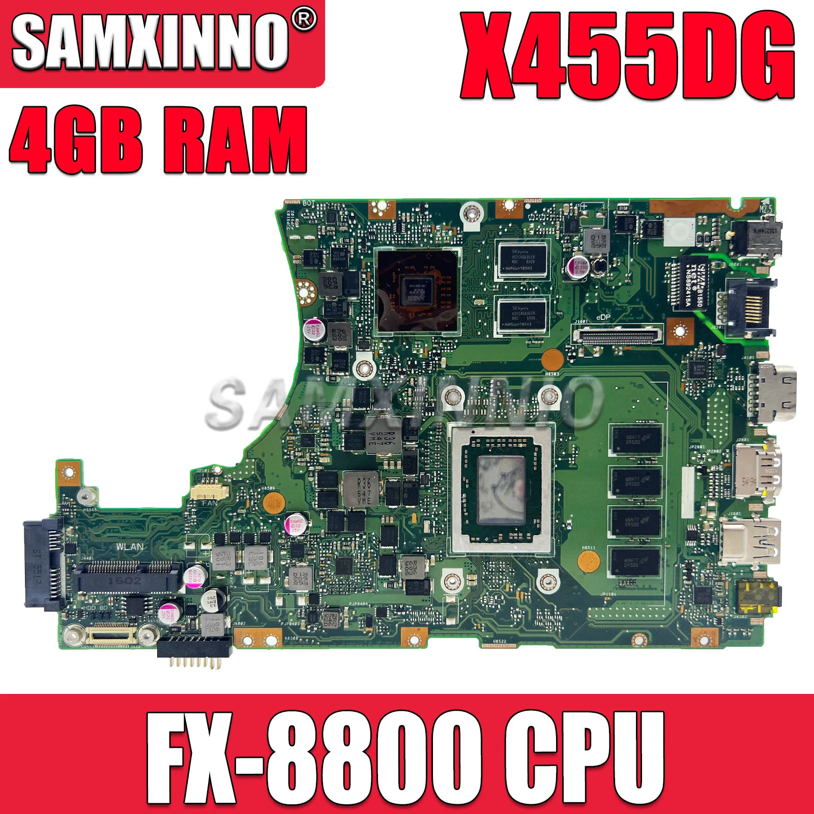Материнская плата SAMMXINNO X455DG со стандартным процессором, 4 Гб ОЗУ для Asus X455YI X455Y X455DG X455D, материнская плата для ноутбука 2G GPU, тест ОК
Материнская плата SAMMXINNO X455DG со стандартным процессором, 4 Гб ОЗУ для Asus X455YI X455Y X455DG X455D, материнская плата для ноутбука 2G GPU, тест ОК
