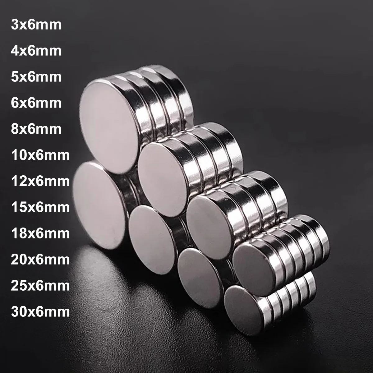 Round Magnet 5x6 6x6 8x6 10x6 12x6 15x6 20x6 25x6 30x6mm Neodymium N35 Permanent NdFeB Super Strong Powerful Magnetic imane Disc
Round Magnet 5x6 6x6 8x6 10x6 12x6 15x6 20x6 25x6 30x6mm Neodymium N35 Permanent NdFeB Super Strong Powerful Magnetic imane Disc