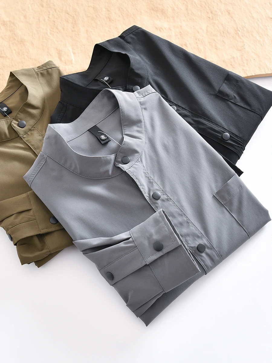 Men's Outdoor Spring New Style Quick Dry Elastic Breathable Pure Color Stand Collar Shirt Fashionable Standard Fit Long Sleeve
Men's Outdoor Spring New Style Quick Dry Elastic Breathable Pure Color Stand Collar Shirt Fashionable Standard Fit Long Sleeve