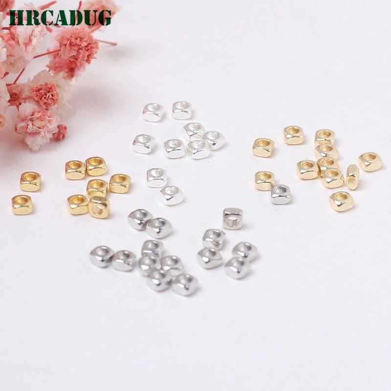 2.5MM Square small Beads 14K Gold/Silver Plated Brass Spacer Beads For Necklace Bracelet Jewelry Accessories Beaded Supplies
2.5MM Square small Beads 14K Gold/Silver Plated Brass Spacer Beads For Necklace Bracelet Jewelry Accessories Beaded Supplies