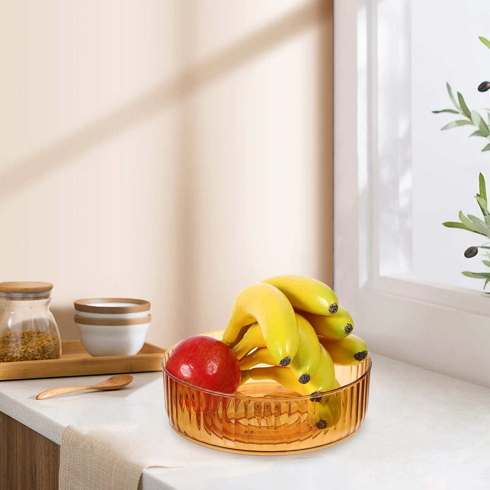 Rotating Storage Rack Transparent Kitchen Countertop Organizer For Spices Condiments Makeup Brushes Bathroom Sundries 
Rotating Storage Rack Transparent Kitchen Countertop Organizer For Spices Condiments Makeup Brushes Bathroom Sundries