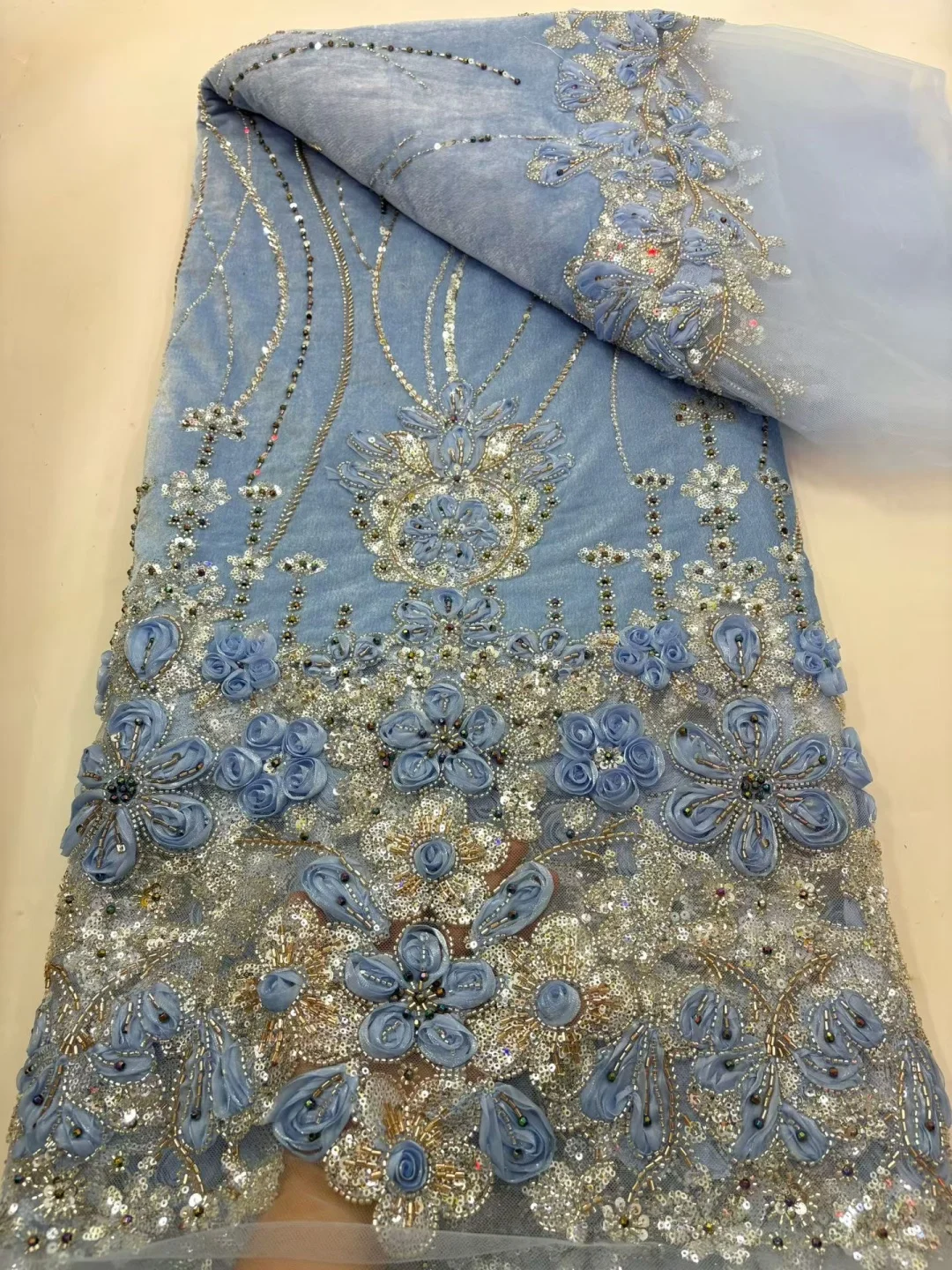 African Heavy Beaded Net Lace Fabric French Bridal Sequins Lace Fabric 2026 Luxury Nigerian Tulle Lace Fabric Couture Materie
African Heavy Beaded Net Lace Fabric French Bridal Sequins Lace Fabric 2026 Luxury Nigerian Tulle Lace Fabric Couture Materie