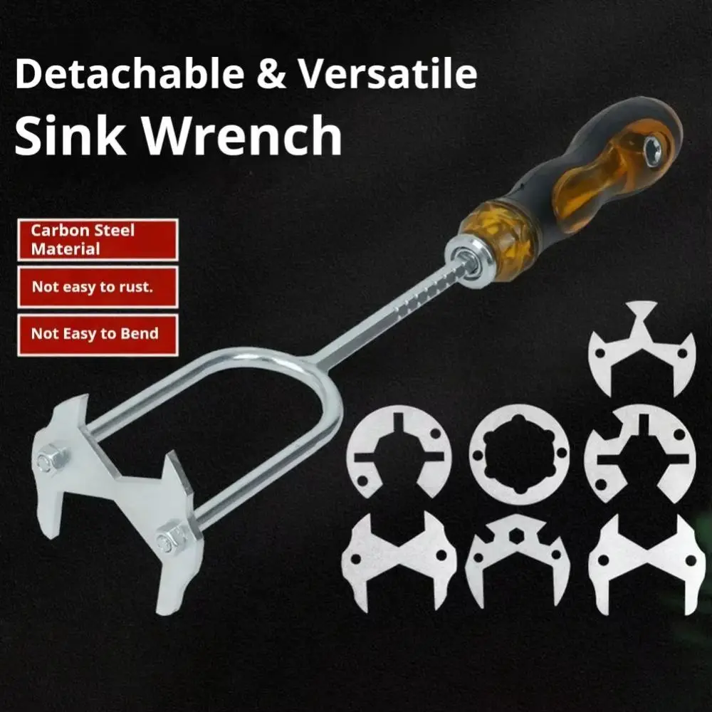 All-in-one Design Plumbing Tool 360-degree Rotation Multi-size Universal Faucet Wrench 7 Interchangeable Die Heads
All-in-one Design Plumbing Tool 360-degree Rotation Multi-size Universal Faucet Wrench 7 Interchangeable Die Heads