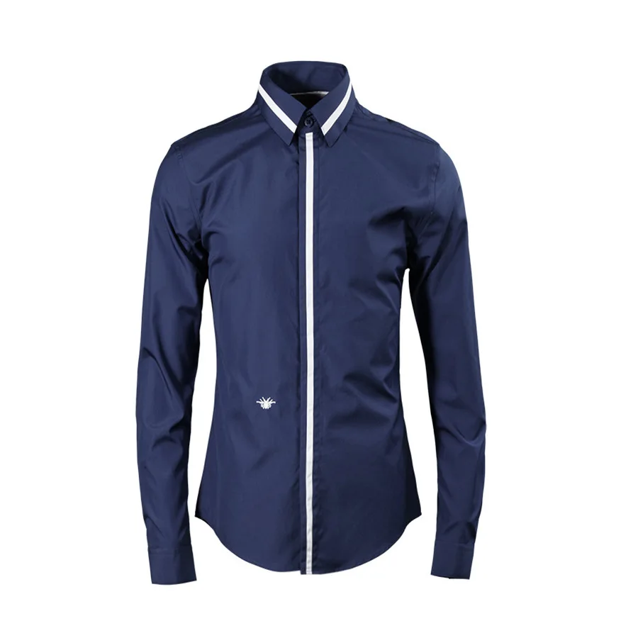 Autumn and winter European style patchwork bee embroidered long sleeved men's shirt trendy brand shirt
Autumn and winter European style patchwork bee embroidered long sleeved men's shirt trendy brand shirt