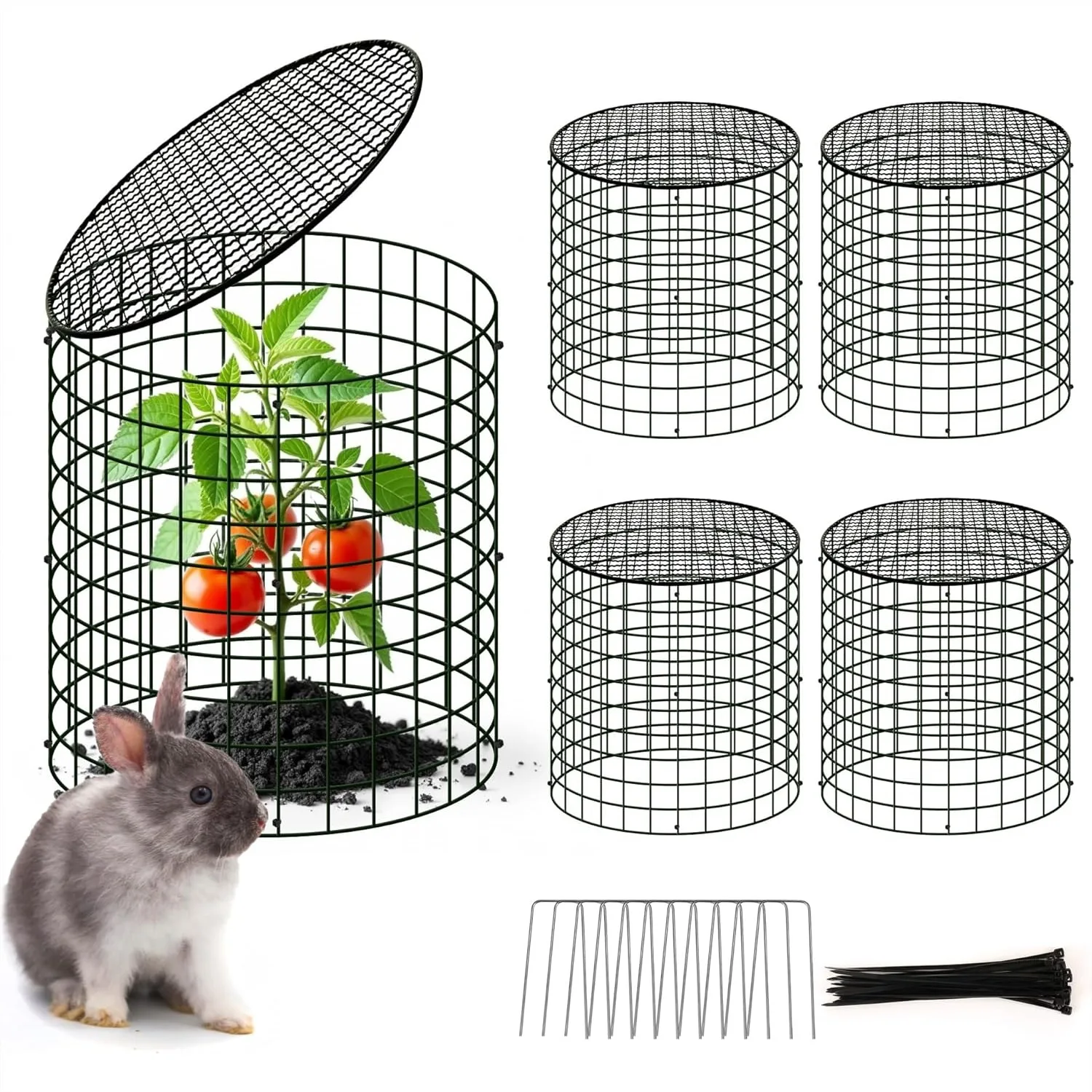 4 Sets DIY Metal Plant Protectors From Deer Garden Fencing Animal Barrier Size 11.8 X 12.9 Inches Mesh Plant Cage Chicken Wire Cloche With Stakes And Nylon Cables
4 Sets DIY Metal Plant Protectors From Deer Garden Fencing Animal Barrier Size 11.8 X 12.9 Inches Mesh Plant Cage Chicken Wire Cloche With Stakes And Nylon Cables