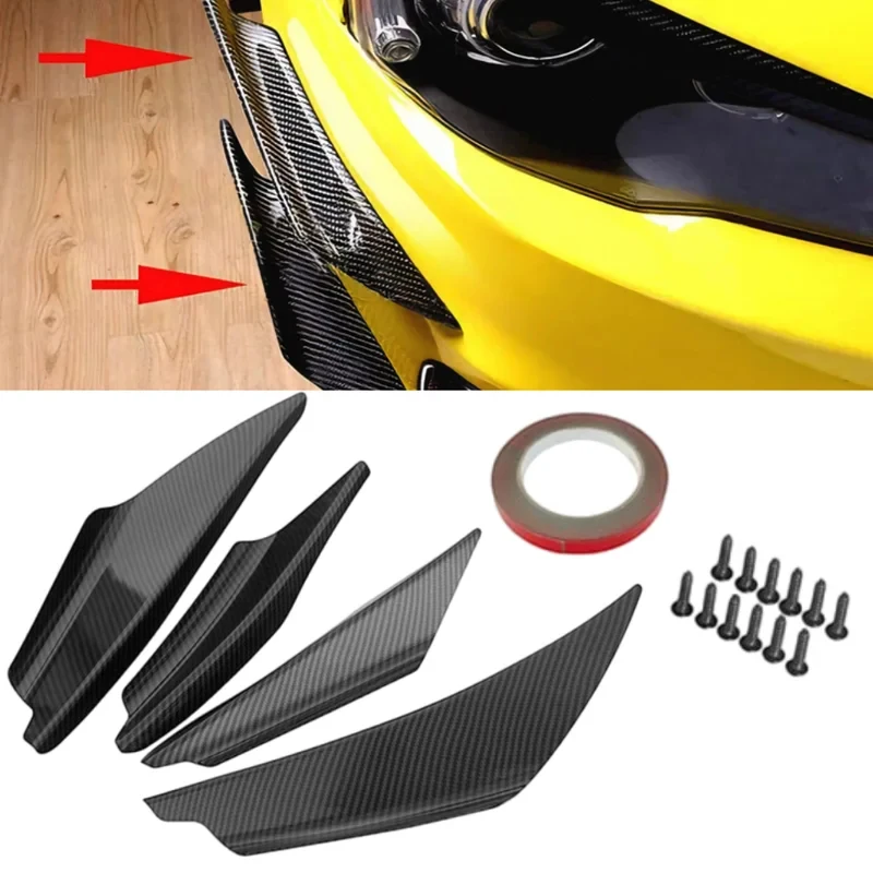 Universal 4Pcs Carbon Fiber Auto Front Bumper Body Lip Canards Splitter Trim Kits Car Front Bumpers Spoilers Set Scratch Strip
Universal 4Pcs Carbon Fiber Auto Front Bumper Body Lip Canards Splitter Trim Kits Car Front Bumpers Spoilers Set Scratch Strip