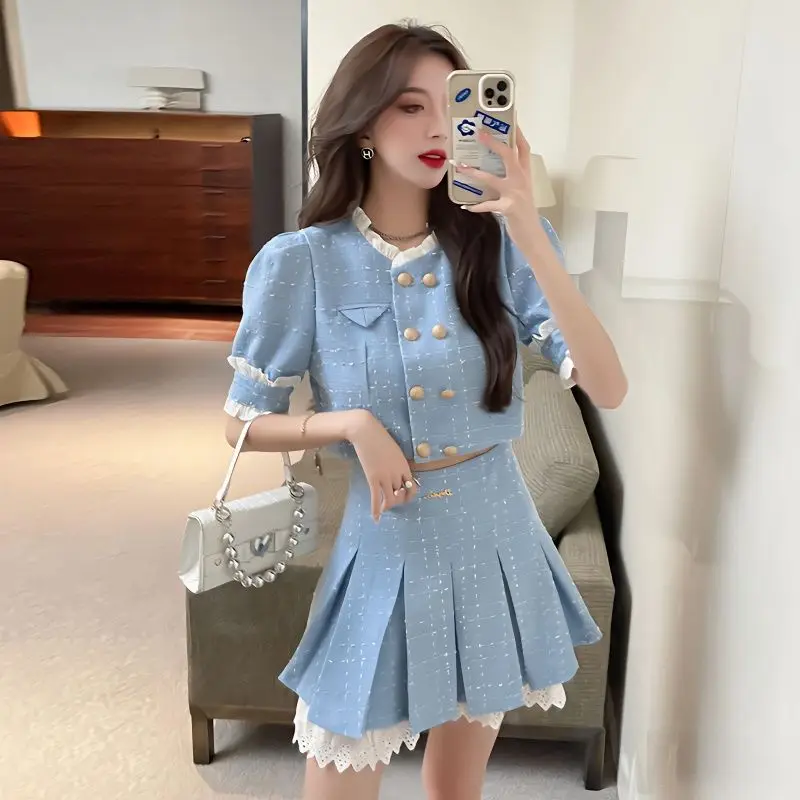 GkyocQ Korean Fashion Women Two Piece Skirt Sets Small Fragrant Short Puff Sleeve Jacket + High Waist A Line Pleated Skirt Suit
GkyocQ Korean Fashion Women Two Piece Skirt Sets Small Fragrant Short Puff Sleeve Jacket + High Waist A Line Pleated Skirt Suit