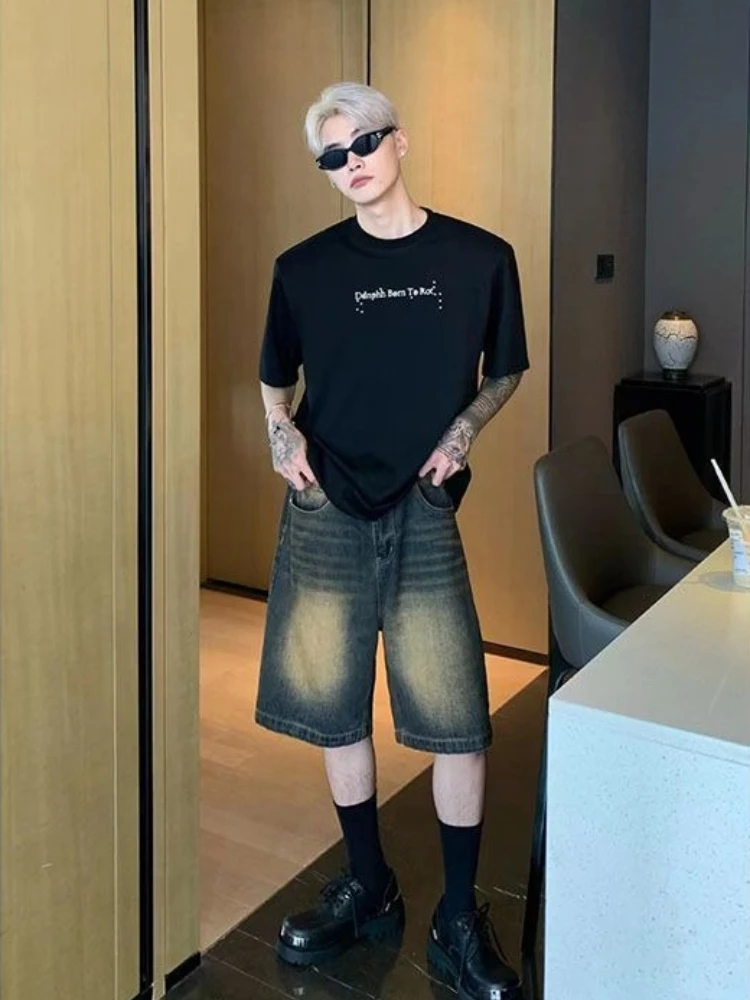 Men's Distressed Denim Shorts Vintage Washed Straight Wide Leg Five Pocket Casual Loose Fit Streetwear Summer Hip Hop Shorts
Men's Distressed Denim Shorts Vintage Washed Straight Wide Leg Five Pocket Casual Loose Fit Streetwear Summer Hip Hop Shorts