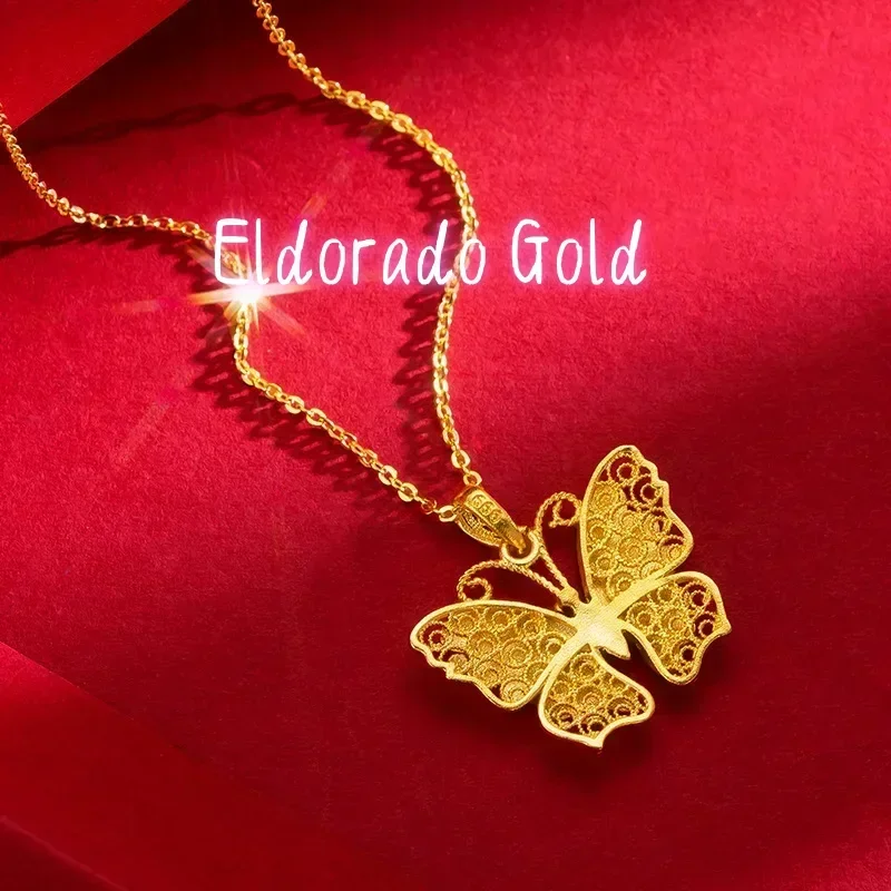 Eldorado Gold 9999 Real Gold 24K Vintage Hollow Ancient Gold Butterfly Necklace Fashion Premium Butterfly Clavicle Chain
Eldorado Gold 9999 Real Gold 24K Vintage Hollow Ancient Gold Butterfly Necklace Fashion Premium Butterfly Clavicle Chain