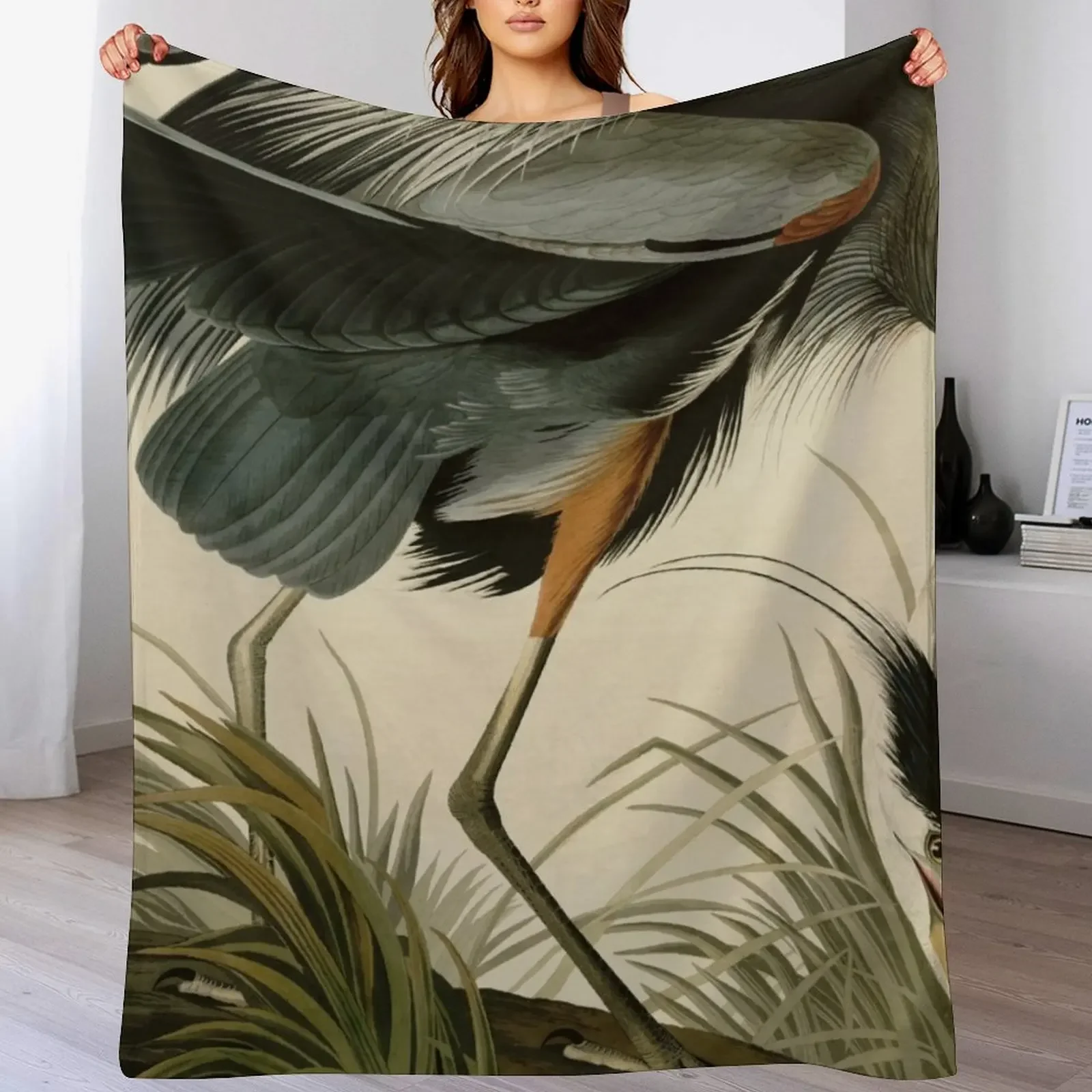 Detail Great blue Heron / Cropped / Birds of America / Vintage watercolour birds fragments original background Throw Blanket
Detail Great blue Heron / Cropped / Birds of America / Vintage watercolour birds fragments original background Throw Blanket